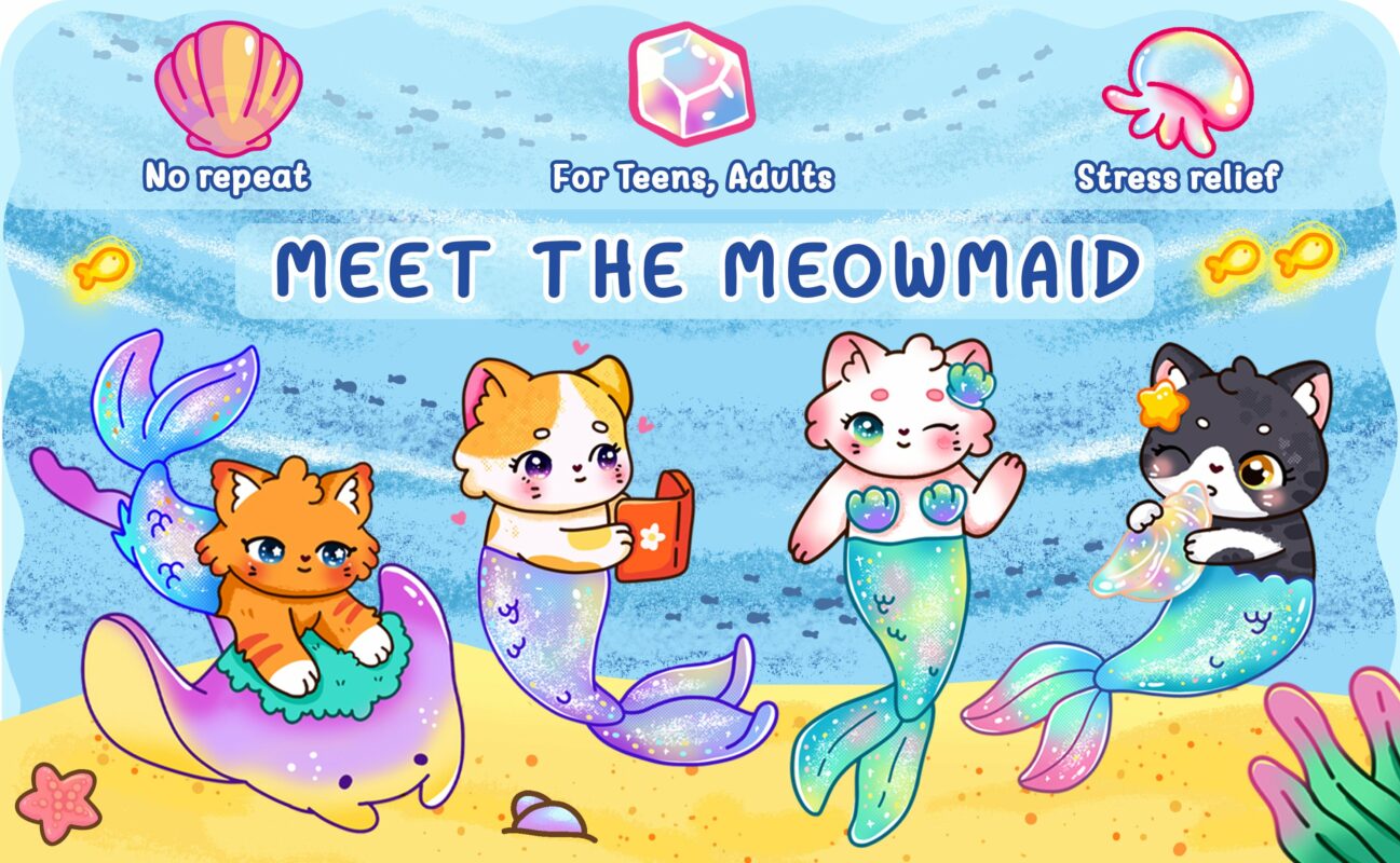 Little Meowmaid Coloring Book