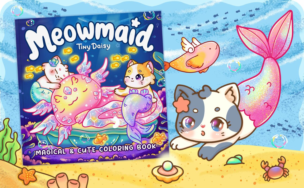 Little Meowmaid Coloring Book