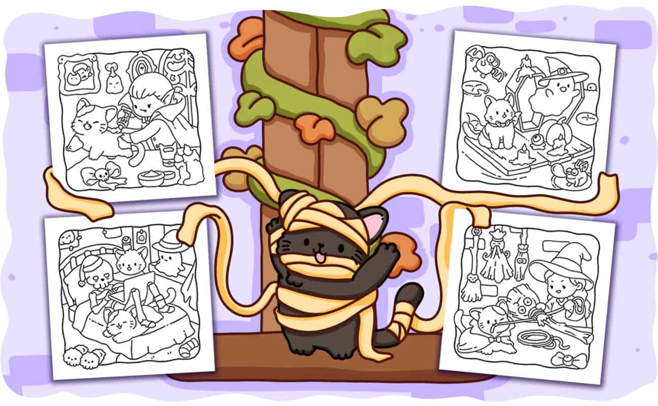 Meowlloween Coloring Book