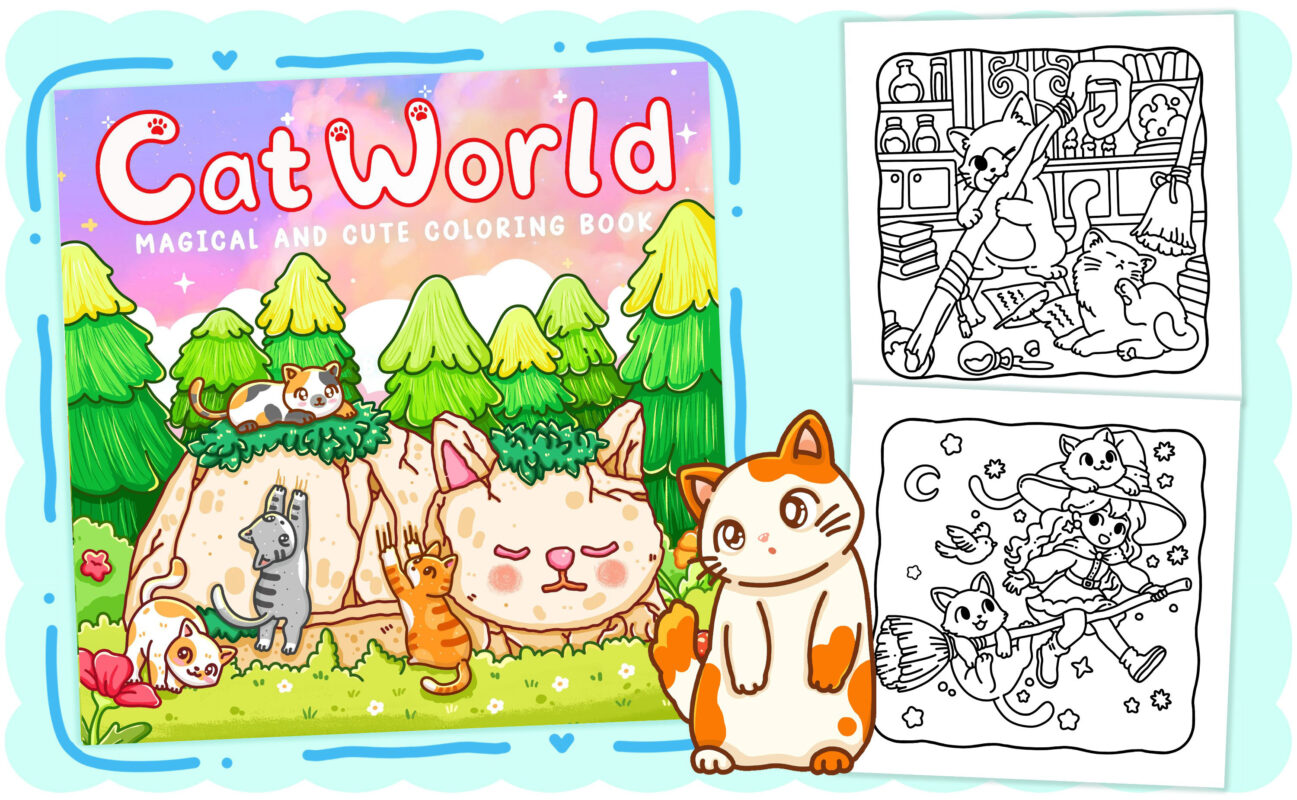 Cat World Coloring Book