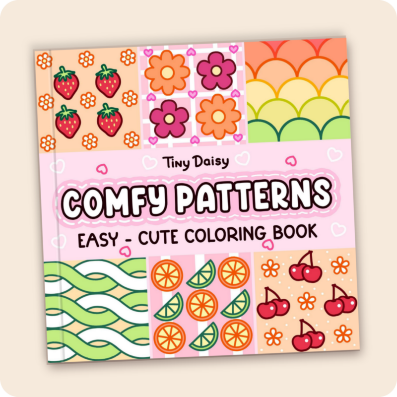 Comfy Patterns – Easy and Cute Tiny Daisy Patterns Coloring Book for All Ages (Vol. 1)