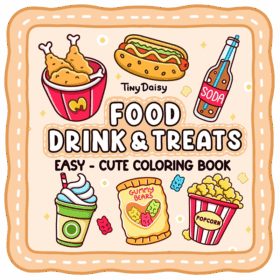 Food, Drinks & Treats Coloring Book
