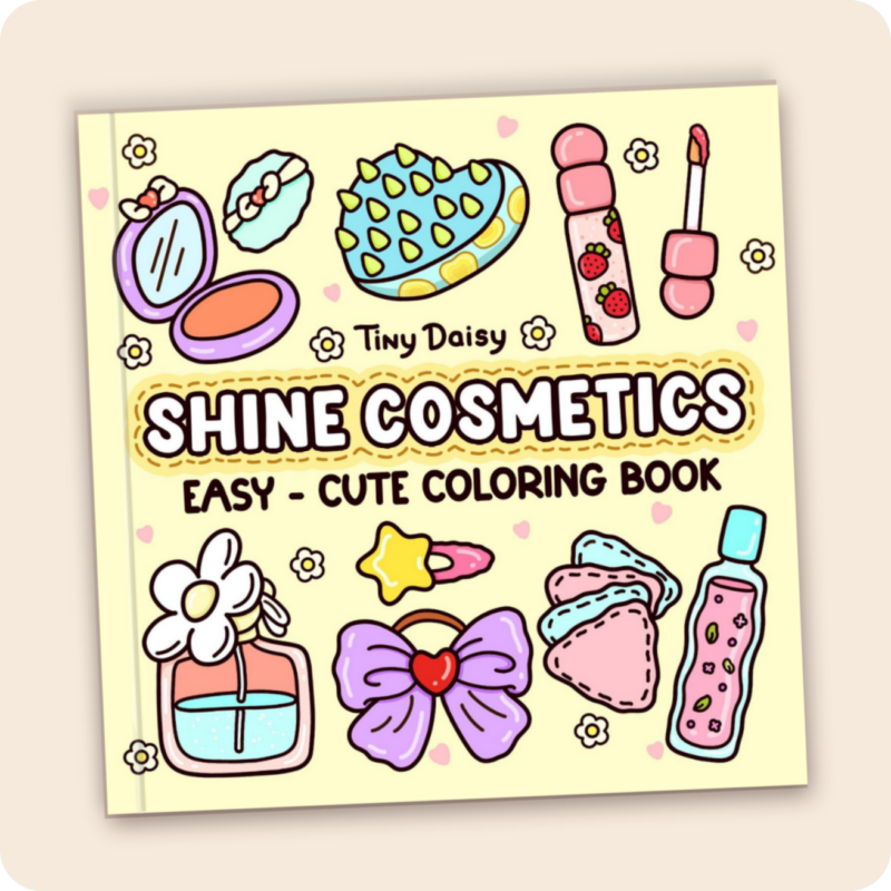 Shine Cosmetic – Bold and Easy Tiny Daisy Coloring Book for All Ages