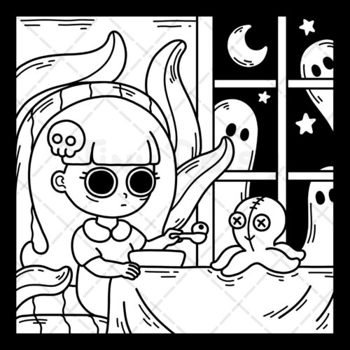 Spooky Girl Coloring Book