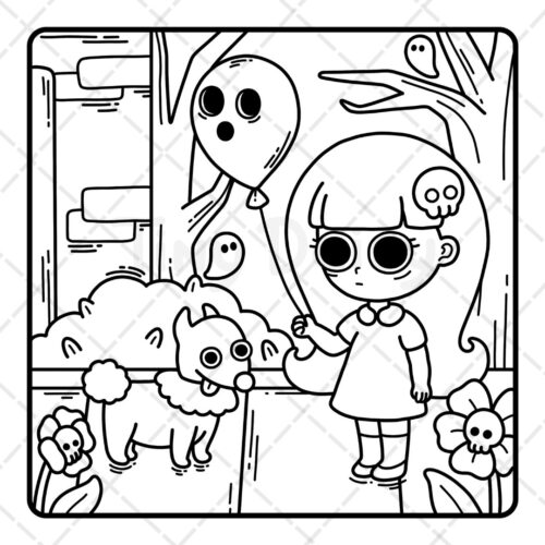 Spooky Girl Coloring Book