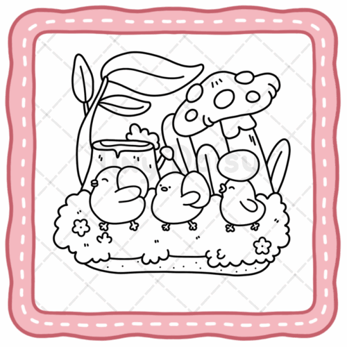 Spring Time - pink Coloring Book