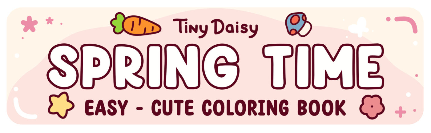 Spring Time - pink Coloring Book
