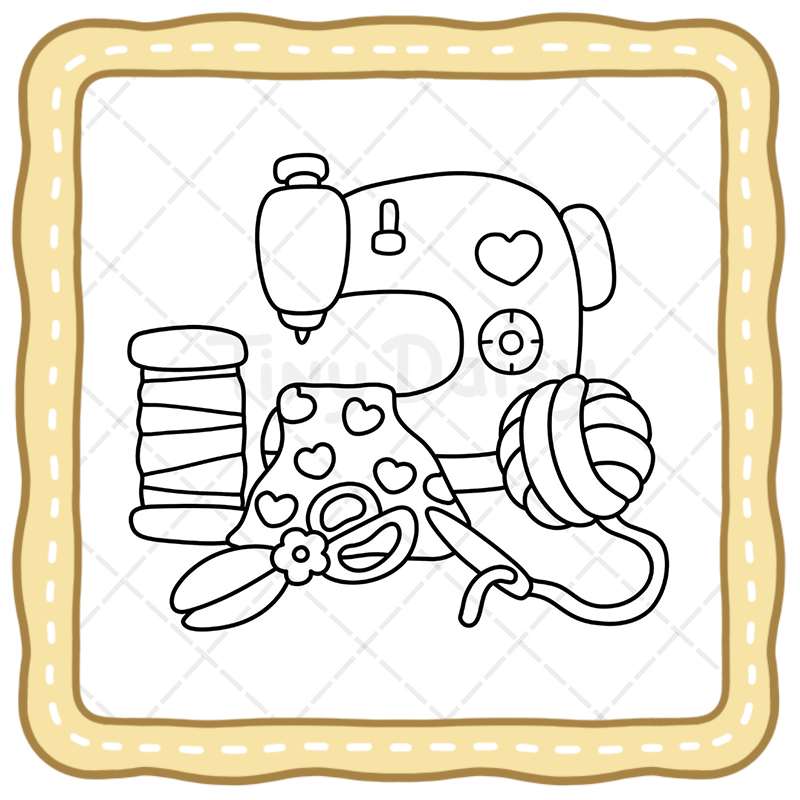 1 Girl Stuffs Coloring Book