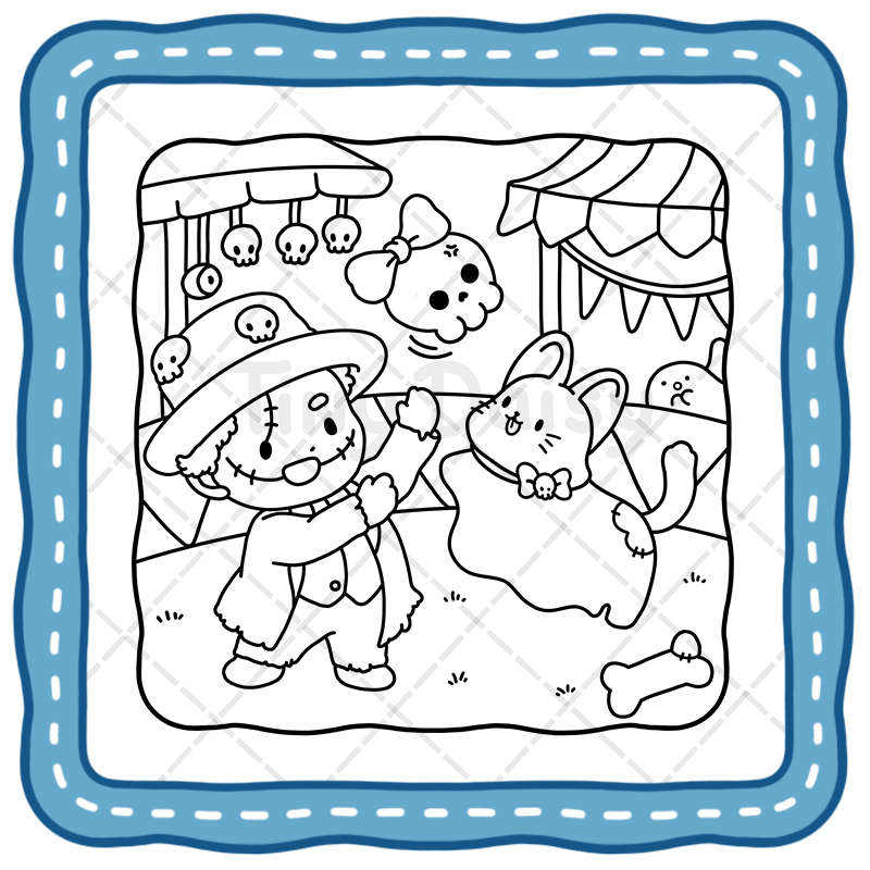 1 Cat Halloween Coloring Book – Meowlloween: 45 Adorable & Spooky Cats