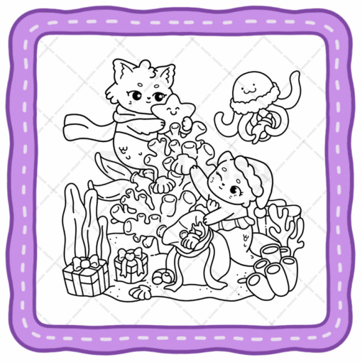 Little Meowmaid Coloring Book