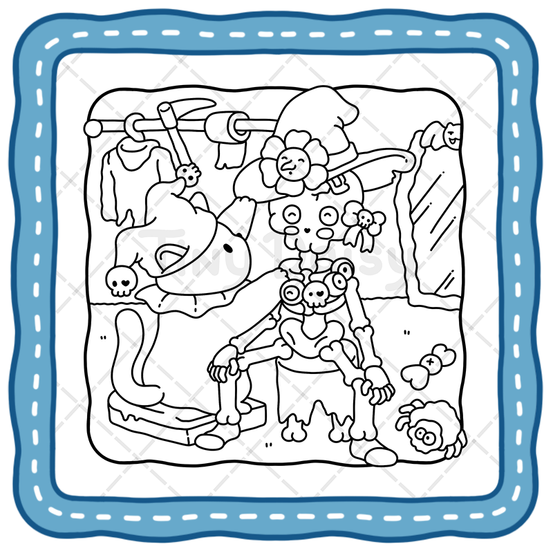 2 Cat Halloween Coloring Book – Meowlloween: 45 Adorable & Spooky Cats