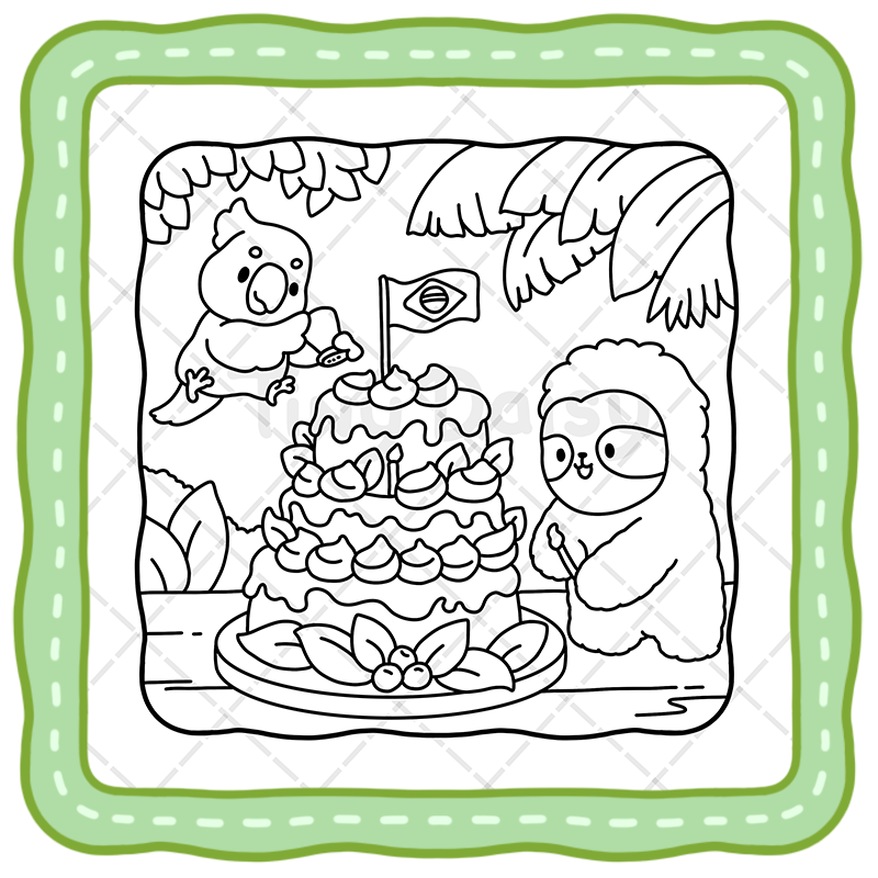 2 Magical Brazil Coloring Book – 45 Cozy Animal Scenes of Carnival & Culture