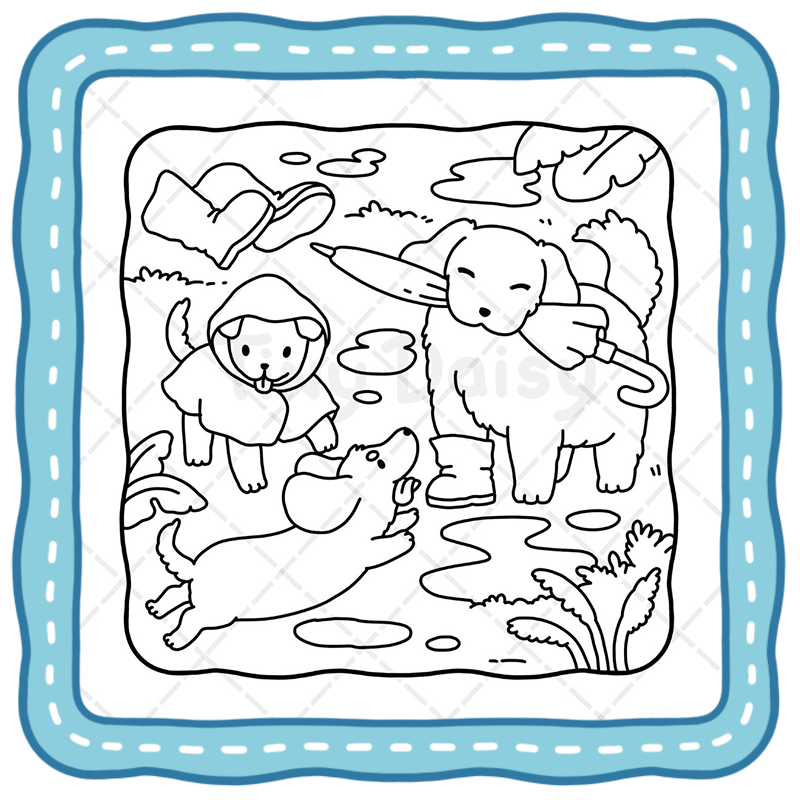 2 Dogs Coloring Book – 45 Adorable & Cozy Cottage Puppy Adventures