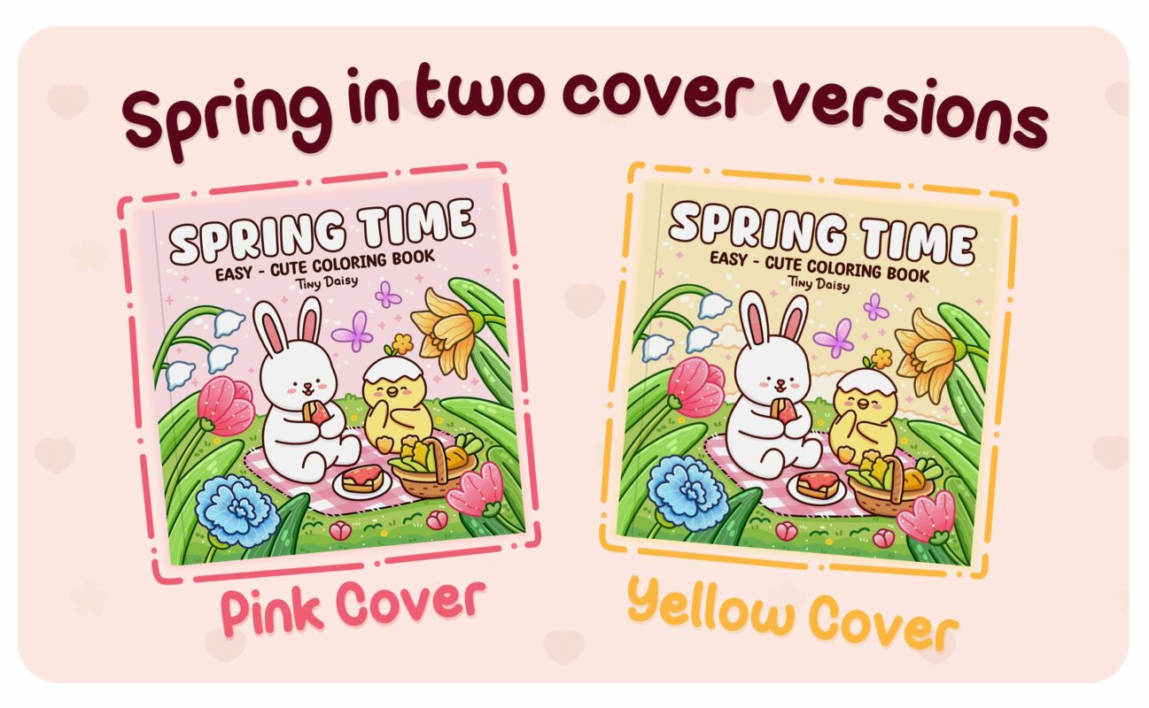 Spring Time - pink Coloring Book