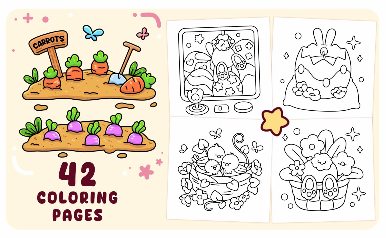 Spring Time - yellow Coloring Book