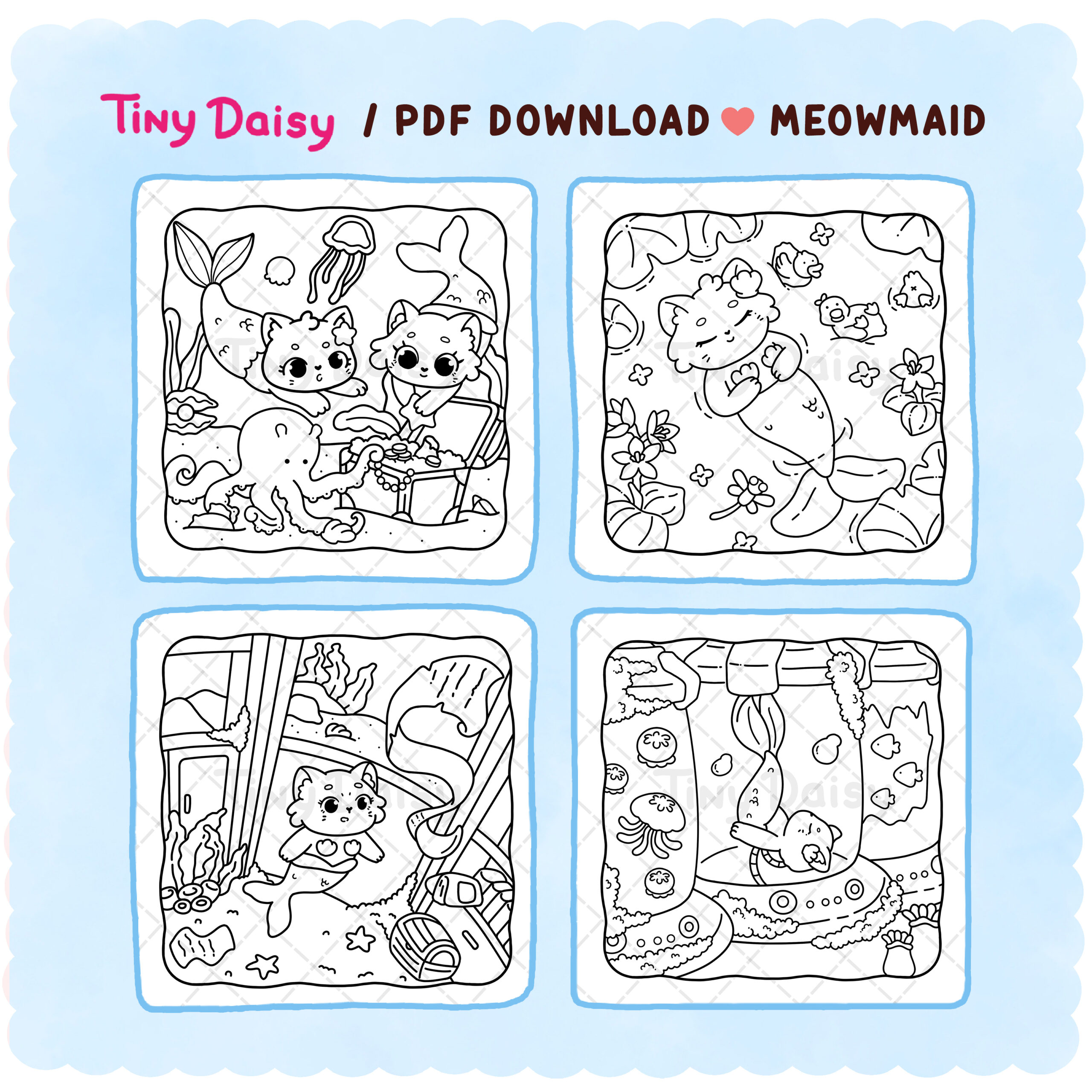 3 Set 1 : Little Meowmaid