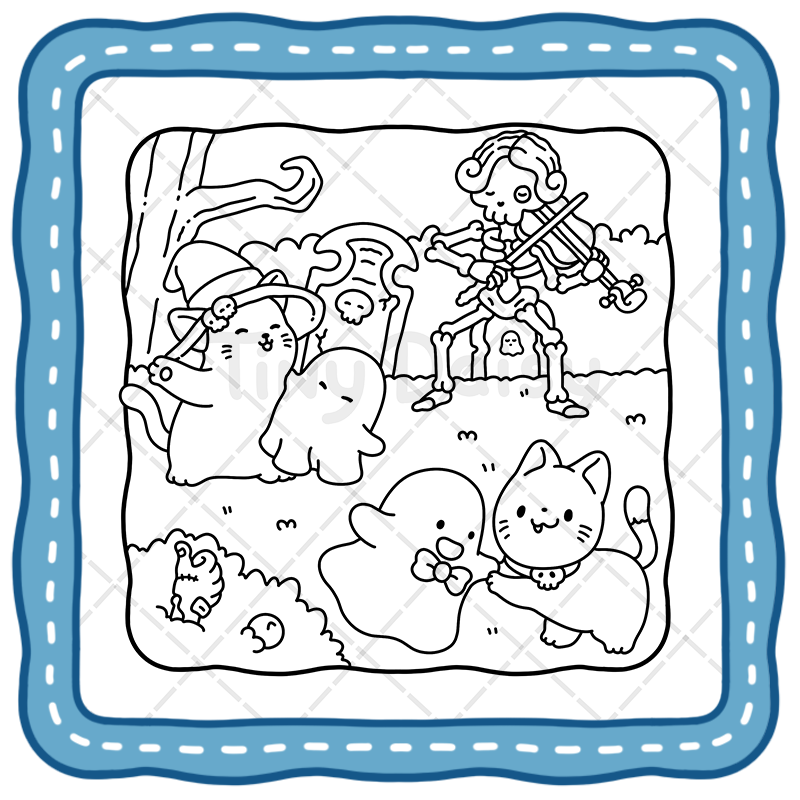 3 Cat Halloween Coloring Book – Meowlloween: 45 Adorable & Spooky Cats