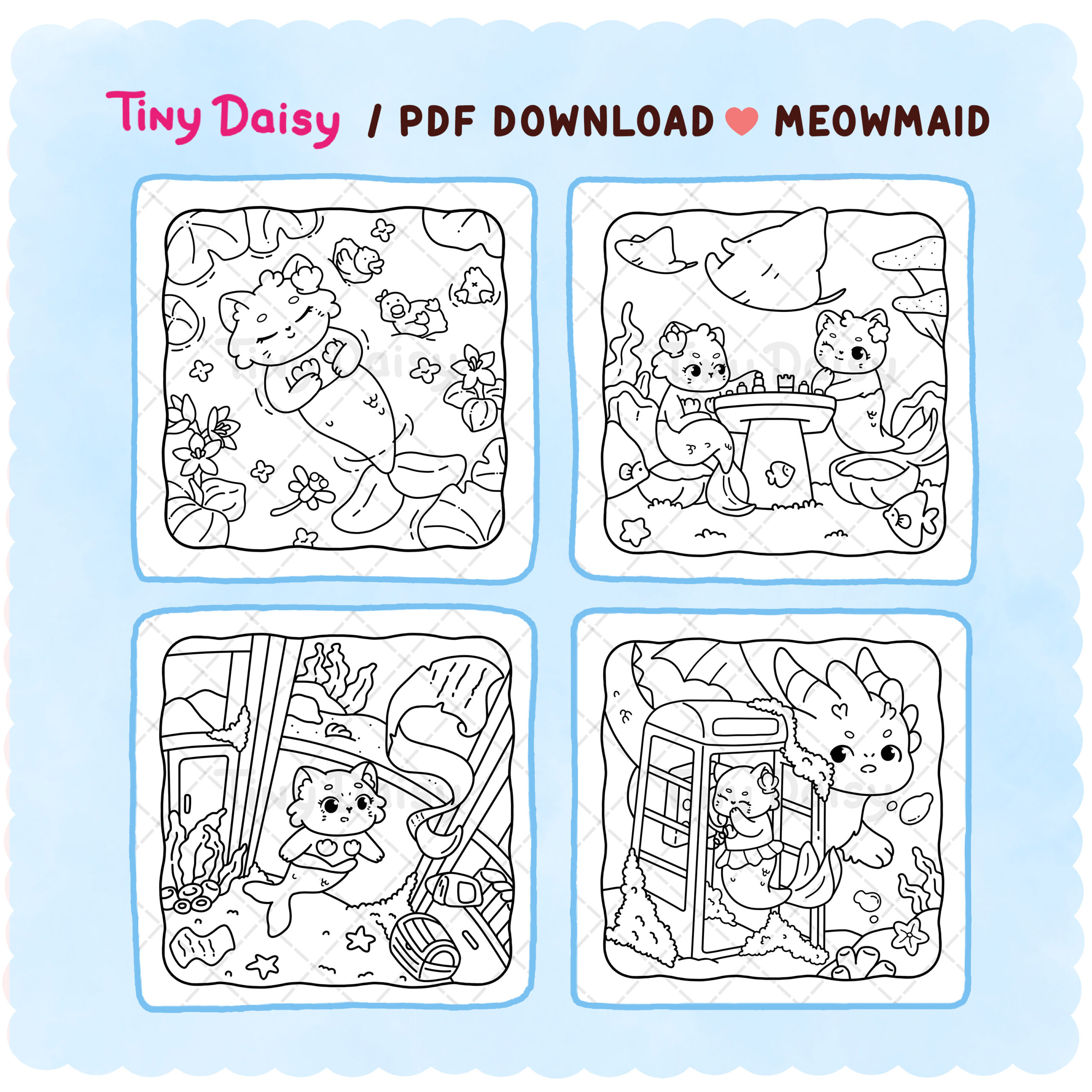 4 Set 1 : Little Meowmaid