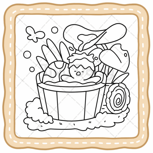 Spring Time - yellow Coloring Book
