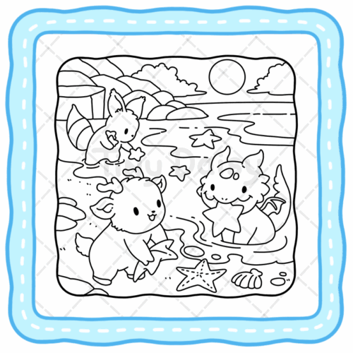 Ocean Fuzzy Coloring Book