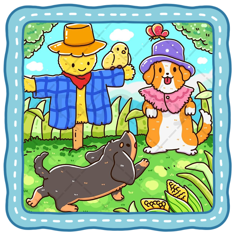 5 Dogs Coloring Book – 45 Adorable & Cozy Cottage Puppy Adventures