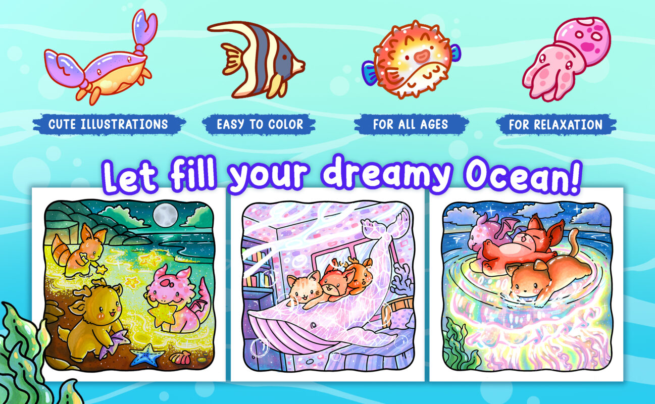 Ocean Fuzzy Coloring Book