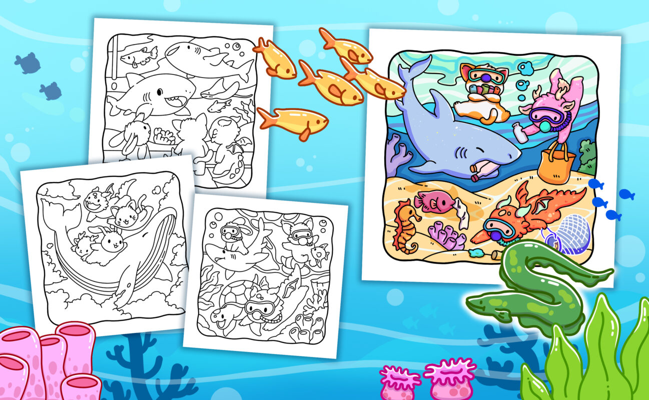 Ocean Fuzzy Coloring Book