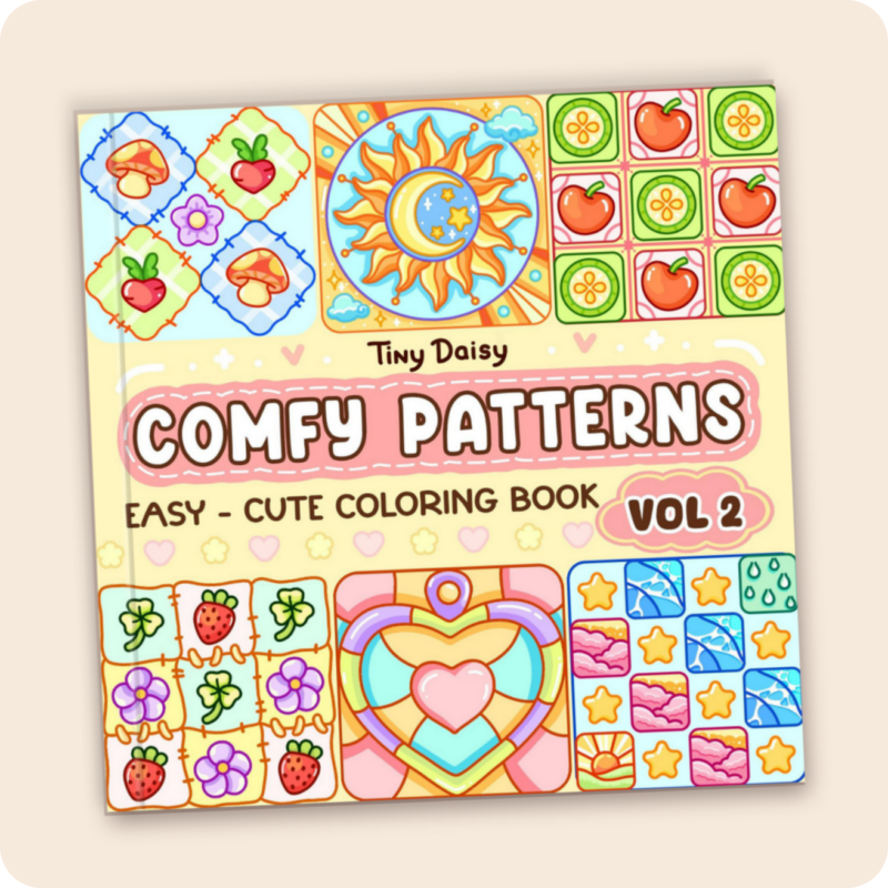 Comfy Patterns – Stress Relief Tiny Daisy Patterns Coloring Book for All Ages (Vol. 2)