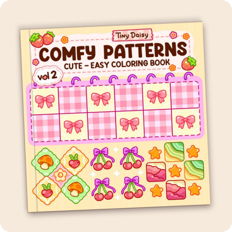 Comfy Patterns – Stress Relief Tiny Daisy Patterns Coloring Book for All Ages (Vol. 2 - Cover Version 2)