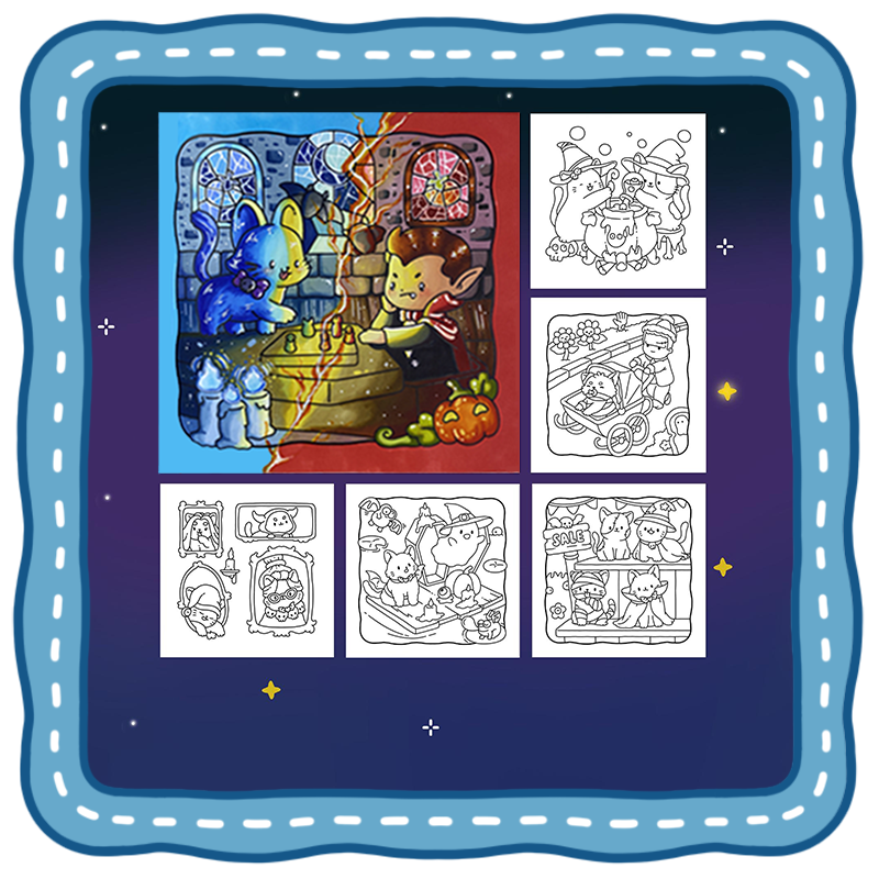 Meolloween Back Cover Cat Halloween Coloring Book – Meowlloween: 45 Adorable & Spooky Cats