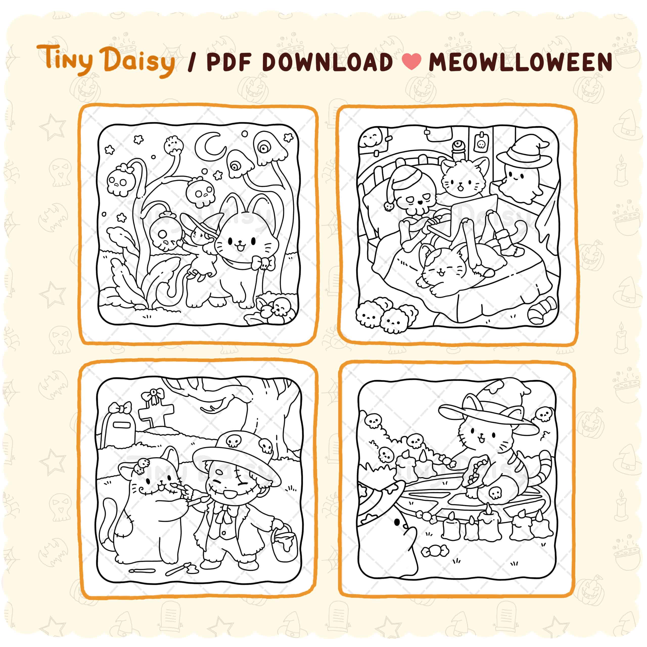 set 1 6 page Meowlloween 3 Meowlloween Mini Bundle