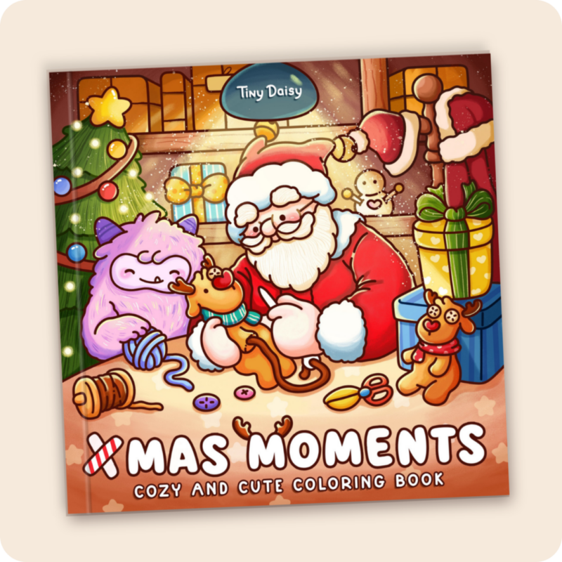 Xmas Moments – Tiny Daisy Magical & Cozy Christmas Moments Coloring Book for All Ages