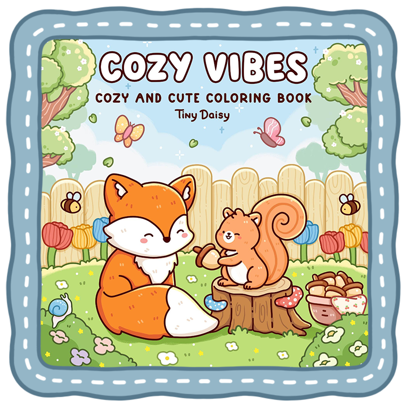 cozy coloring book for adults cute animal garden