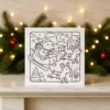 Santa Capybara Sleigh Christmas DIY Colouring Card