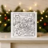 Christmas Dinner Party DIY Colouring Card