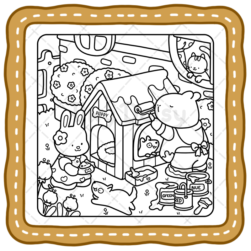 5 Jumbo Fuzzy Buddies - A Big Book of Cozy Friends Coloring Book