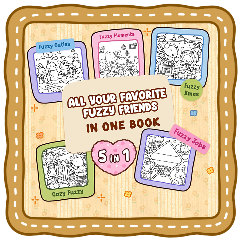 Jumbo Fuzzy Back Cover Jumbo Fuzzy Buddies - A Big Book of Cozy Friends Coloring Book