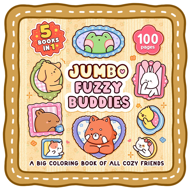 Jumbo Fuzzy Buddies - A Big Book of Cozy Friends Coloring Book
