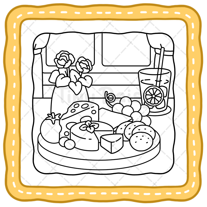 1 Food and Drink Coloring Book – 40 Magical Cozy Cottage Kitchen Pages