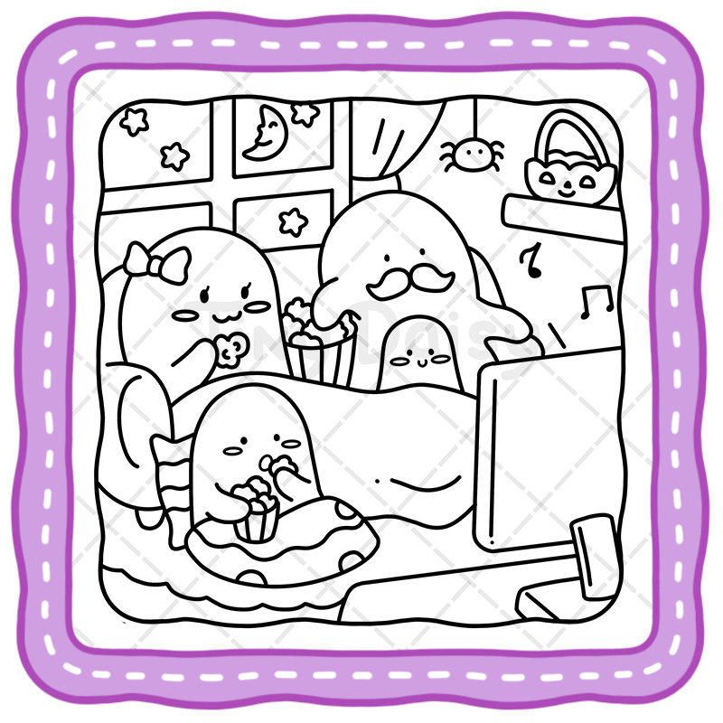 2 Spooky Buddies - Tiny Daisy Cute & Spooky Buddies Coloring Book for Adults