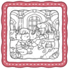 Adorable fuzzy animals sharing a sweet moment in a cozy, detailed coloring scene from the Tiny Daisy Fuzzy Love Story Coloring Book. Perfect for kids and coloring enthusiasts.