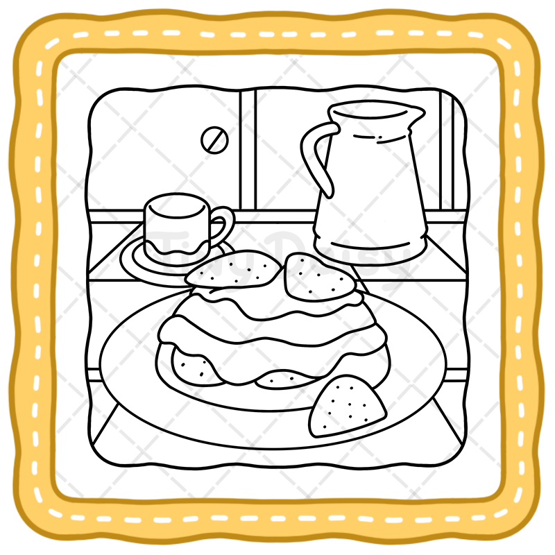 4 Food and Drink Coloring Book – 40 Magical Cozy Cottage Kitchen Pages