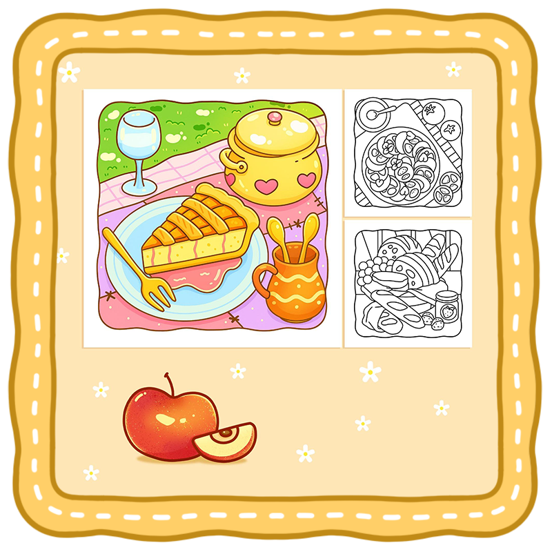 Back Cover Food and Drink Coloring Book – 40 Magical Cozy Cottage Kitchen Pages