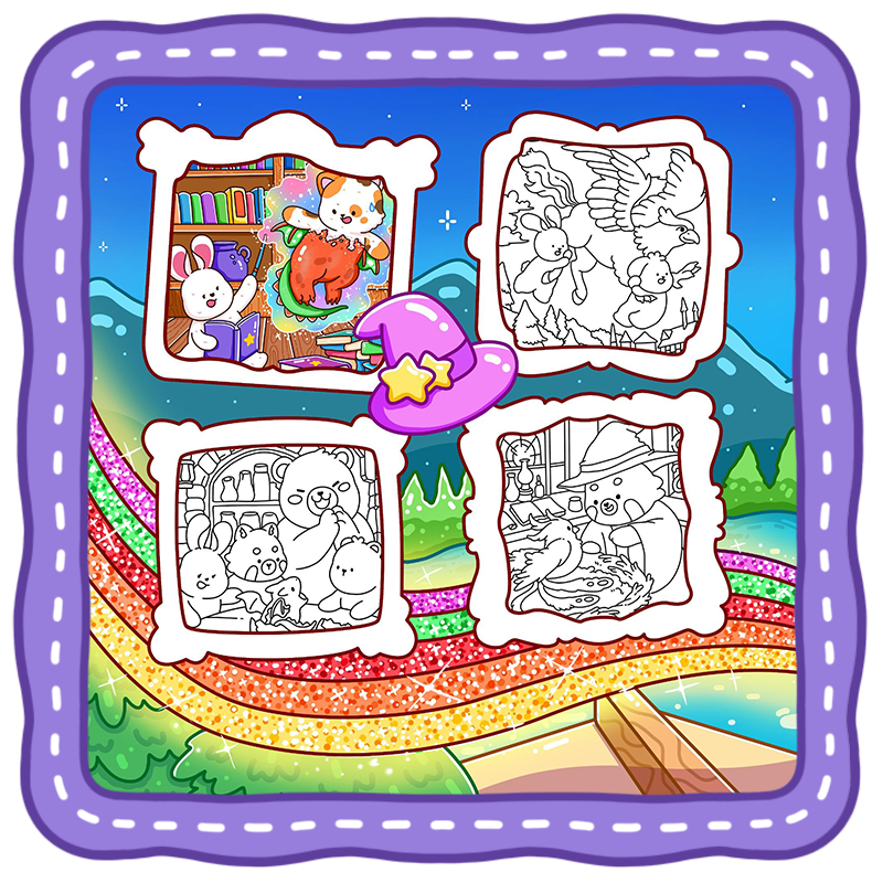 Backcover Fantasy Coloring Book – 45 Magical Cozy Wizard School Pages