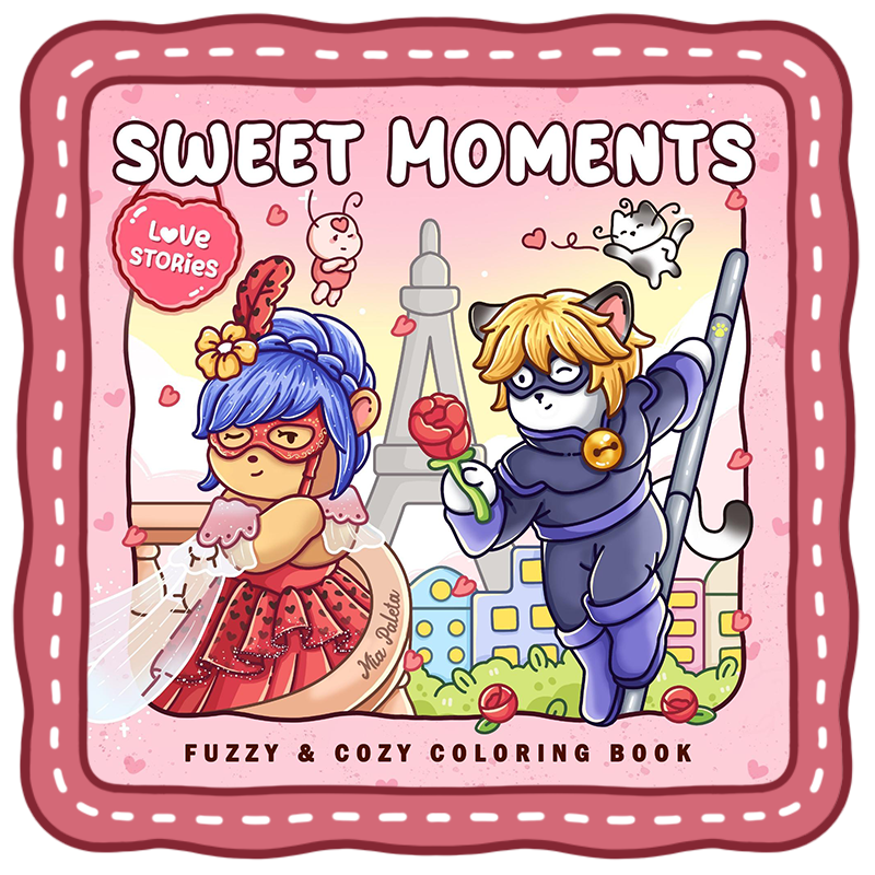 Sweet Moments - Fuzzy Love Story Coloring Book