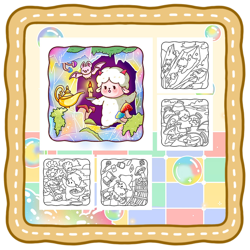 Dreamy World Back Cover Fantasy Animal Coloring Book – 45 Magical Cozy Dreamy Pages