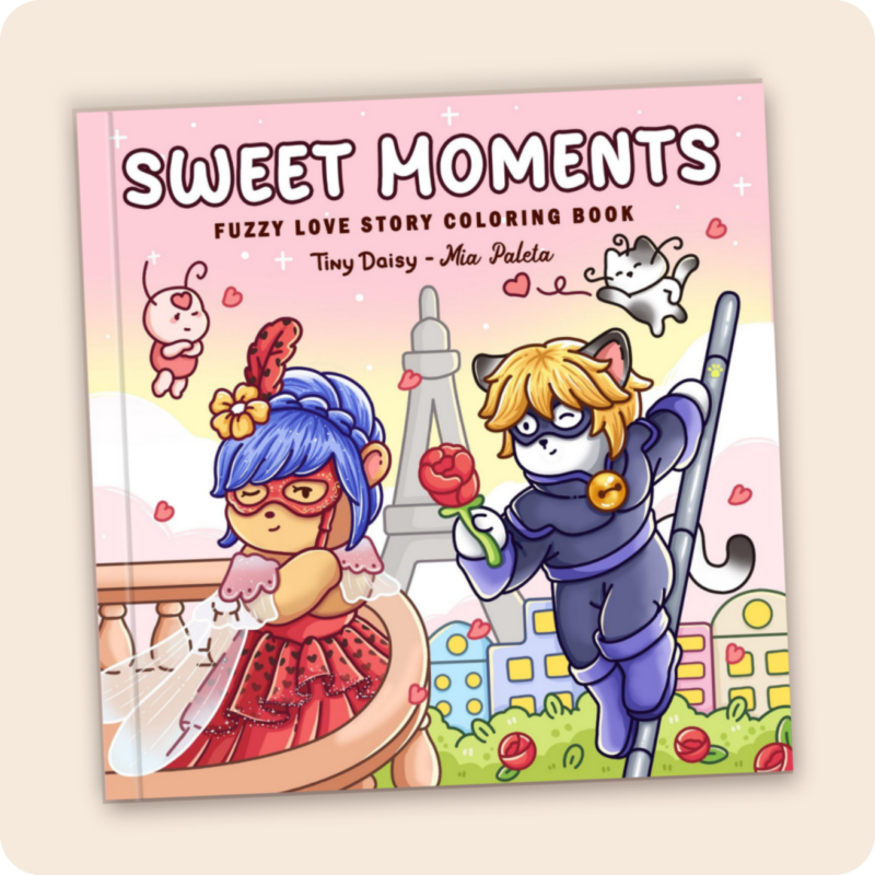 Sweet Moments - Tiny Daisy Love Story Coloring Book for Adults