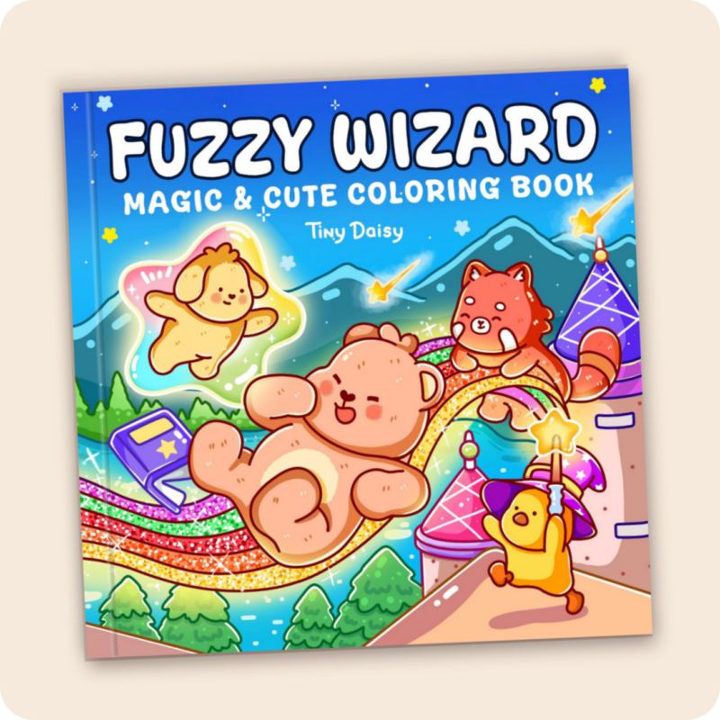 Wizard World  – Tiny Daisy Fuzzy Buddies Fantasy Coloring Book for All Ages