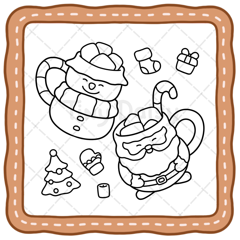 1 Cozy Time Christmas - Bold and Easy Tiny Daisy Coloring Book for All Ages