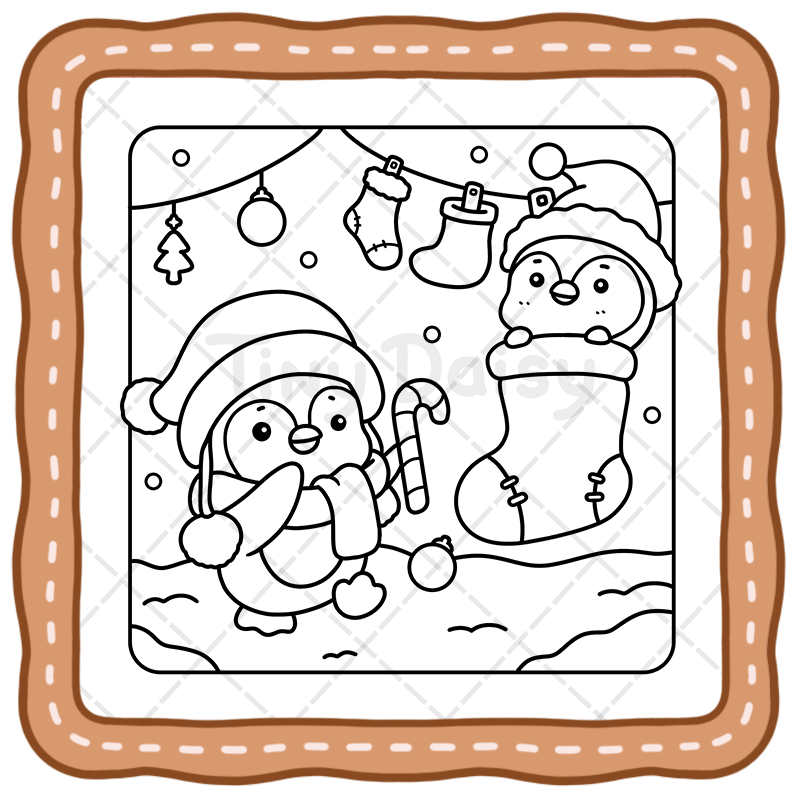 2 Cozy Time Christmas - Bold and Easy Tiny Daisy Coloring Book for All Ages